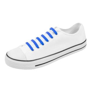 blauw platte elastische veters in de schoen