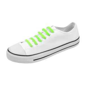 groen platte elastische veters in de schoen