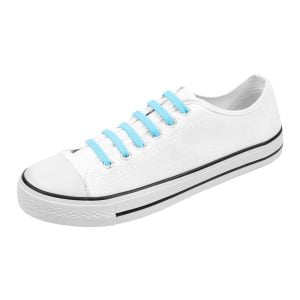 licht blauw platte elastische veters in de schoen