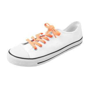 Platte schoenveters oranje 100cm
