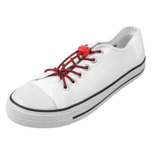 Rode elastische lock veters van 100cm met patroon voor sportschoenen en sneakers.