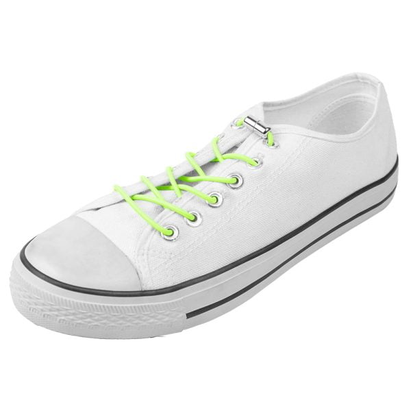 Ronde schoenveter in de kleur neon groen met draaisluiting
