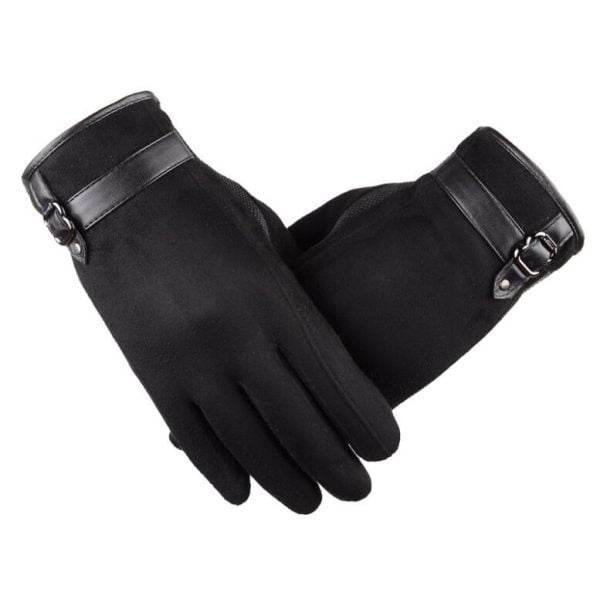 suede gevoerde zwarte handschoenen