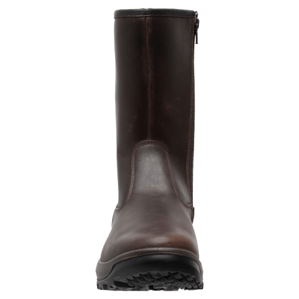 Bont gevoerde leren waterdichte outdoorlaarzen van grisport met rits, model Country donkerbruin